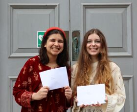 Alina and Samanta KES ALevel Results